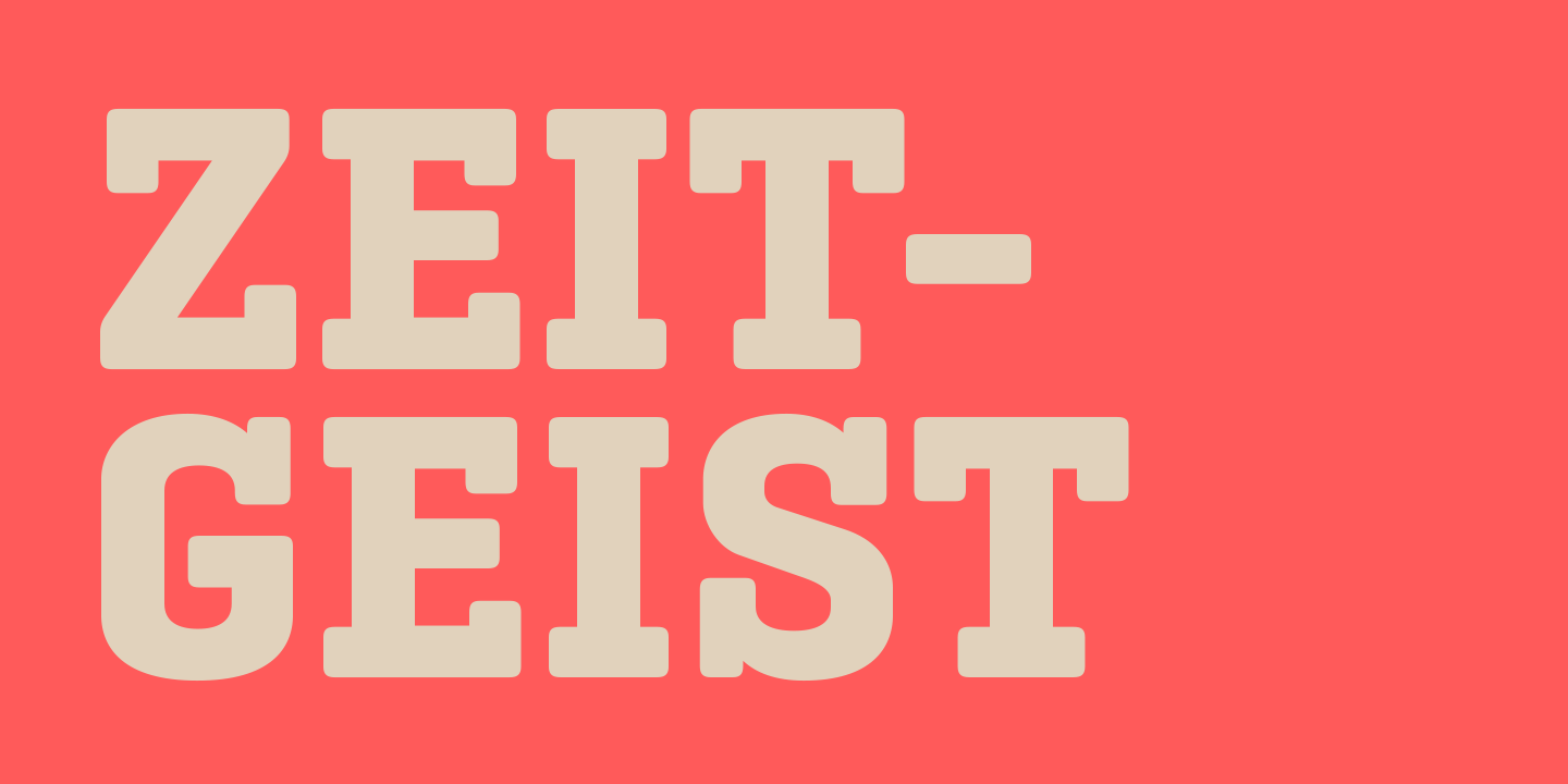 Beispiel einer Geogrotesque Slab Regular-Schriftart